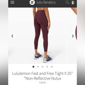 Lululemon Fast and Free Tight 25"